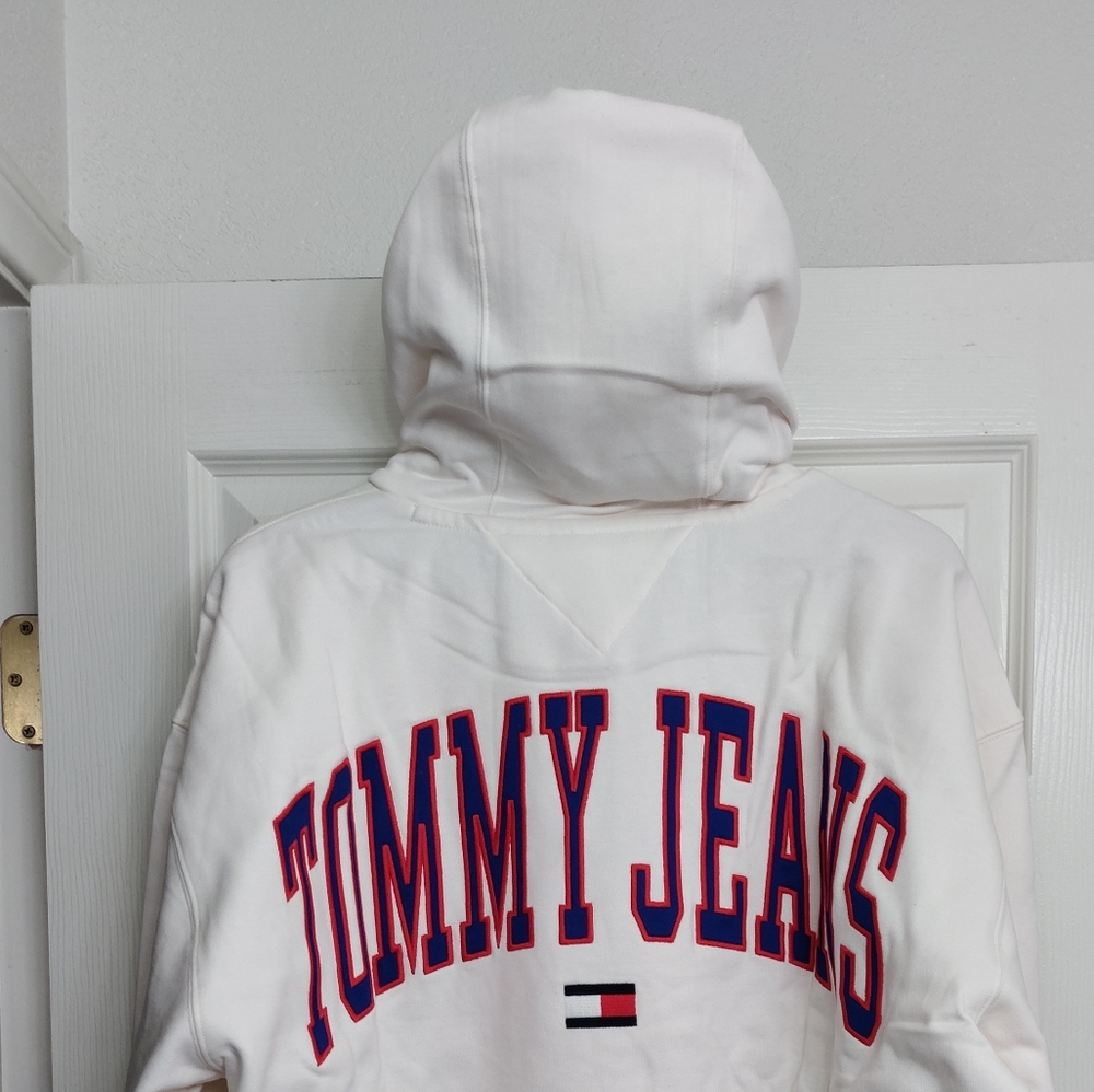 Tommy Hilfiger NWT XXL Men's Collegiate Relaxed Fit Hoodie Ancient White